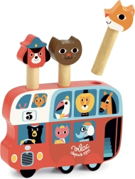 Wooden Shooting Game Bus with Animals