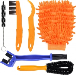 7-in-1 bicycle cleaning kit with brushes for chain, cassette and tires