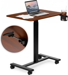Mobile height-adjustable table 70 × 48 cm with cup holder ModernHome