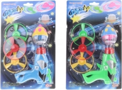 Pistolina lancia-dischetti con eliche e trottola luminosa