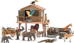 African rescue station with wild animal figures