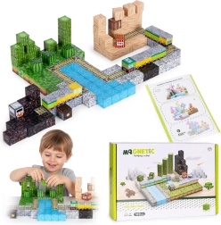 Magnetic building set for children, 169 pieces
