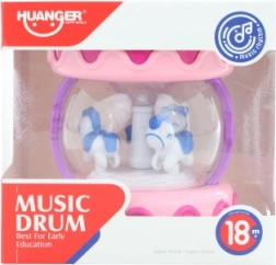 tamburo rosa per bambini a batteria con luci e melodie