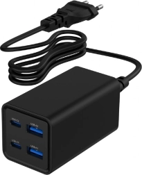 Universal Charger 65W GaN 2xUSB-A 2xUSB-C Fast Charging Black