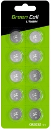 Green Cell Button Batteries 10x CR2032 3V