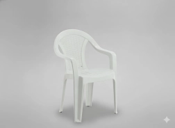 Fauteuil de jardin avec accoudoirs, blanc 56 × 42 × 78 cm