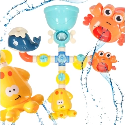 Water bath building set with pipes and fountain – sea animals
