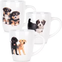 Set of ceramic dog mugs 220 ml, 3 pcs