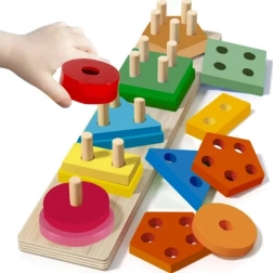 Wooden sorter and stacking toy KRUZZEL