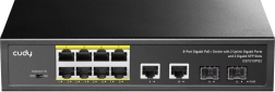 8-port Gigabit PoE+ switch with 2 uplink ports and 2 SFP slots, 120 W