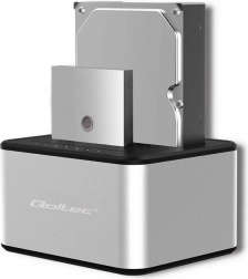 Docking station per dischi 2× HDD/SSD 2.5"/3.5" SATA con USB 3.0 e clonazione offline