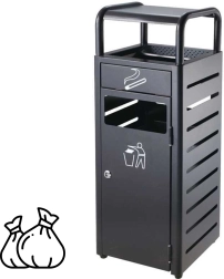 Kôš na odpad s popolníkom – čierny