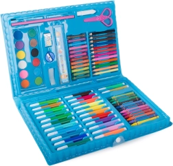 Set artistico in valigetta 86 pezzi – matite colorate, pennarelli e acquerelli