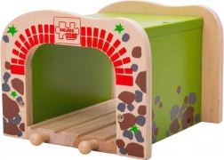 Tunnel doppio in legno per trenini BIGJIGS RAIL