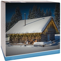 Tenda luminosa a cascata da esterno 6 m, 180 LED, bianco caldo