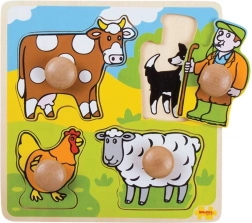 Puzzle educativo di Bigjigs Toys ad incastro fattoria