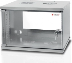 Armoire murale Techly 19 pouces 6U/320 mm avec porte vitrée, gris