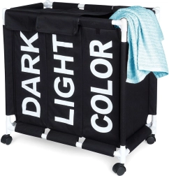 Drielagige wasmand op wielen 137 l Vilde