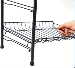 Two-tier metal dish rack – black, large