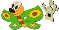 DODO wooden decorative magnet – green butterfly 10 × 7 cm