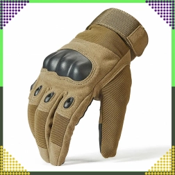 Taktické rukavice survival na motorku a kolo, dotykové, velikost L, hnědé