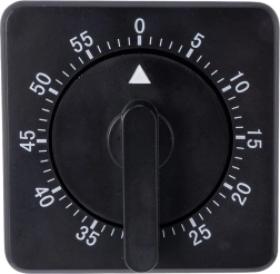 Mehanski kuhinjski časovnik z magnetom, črn – 1 kos