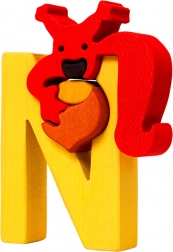 Fauna Alfabeto lettera N scoiattolo