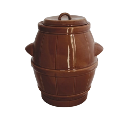 Botte per fermentazione in ceramica 5 l marrone con chiusura ad acqua