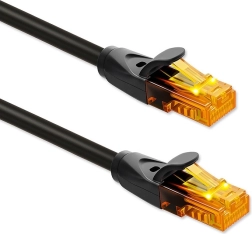 UTP Cat6 Network Cable 30 m with RJ-45 connectors, gold-plated pins, 1 Gb/s, black