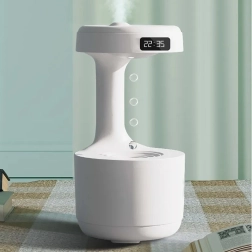 Anti-gravity air humidifier with LED display and night lamp 800 ml