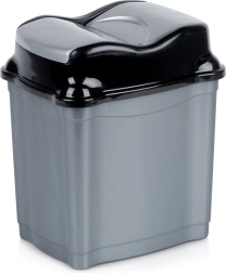 Pattumiera in plastica da 5 l con coperchio basculante, grigia