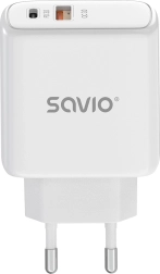 Caricatore da rete 20 W SAVIO LA-12 con USB-C PD e USB-A QC