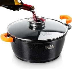 Pentola in granito con coperchio in vetro TERRUNA AROMA 28 cm, 5,8 l