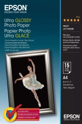 Papier photo Ultra Glossy A4, 300 g/m², 15 feuilles