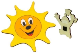 Dodo dřevěná dekorační magnetka sluníčko