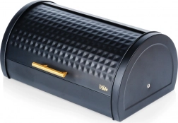 Metal bread bin black 38 × 28.5 × 18 cm