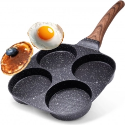 Granite egg pan with 4 holes BLACK&WOOD 19 × 19 cm