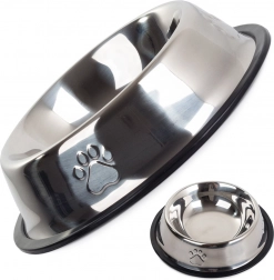 Miska ze stali nierdzewnej dla psów i kotów z antypoślizgową gumą 150 ml