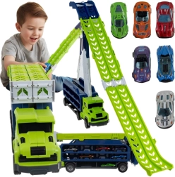 Iso Trade camion – scivolo con 6 macchinine in metallo