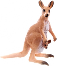 Plastic figurine kangaroo with joey 9 cm