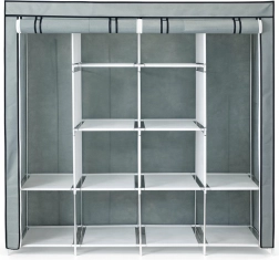 Tekstilna omara za oblačila XXL siva