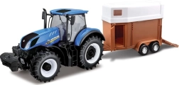 Trattore Agricolo Bburago New Holland con rimorchio per cavalli