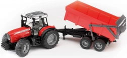 Bruder tractor MASSEY FERGUSON with tipping trailer, red