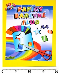 Fluorescentni šareni papiri A4, 10 listova