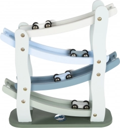 Wooden car racing track Blue – small foot