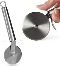 Stainless steel pizza cutter, round wheel 21 cm