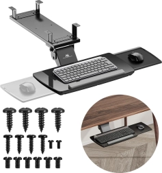Supporto per tastiera Maclean sotto scrivania, regolabile, nero