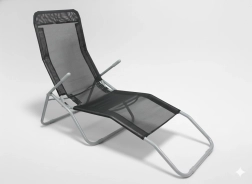 Garden lounger black 137 × 58 × 24/H94 cm