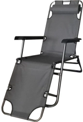 Skladacie plážové ležadlo Riviera tmavo sivé