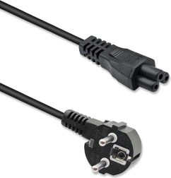 Right-Angle Power Cable SCHUKO – IEC C5 (Cloverleaf) 3×1.0 mm², 1.5 m